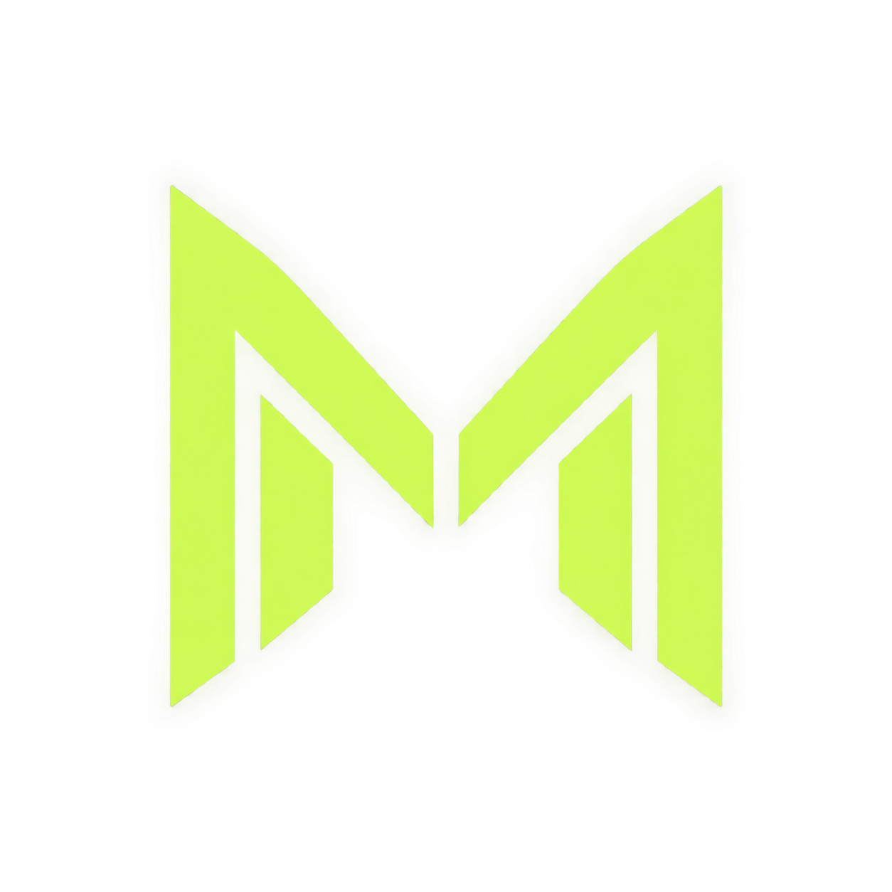 Merlin’s geometric M logo: two signals converging into one direction